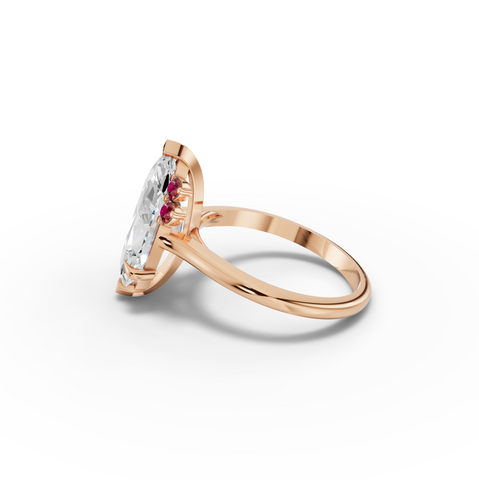 4.16 CT Marquise BirthStone Accent Lab Diamond Ring