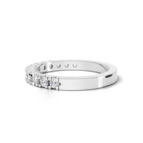 0.58 Ct Classic Round Lab Grown Diamond Half Eternity Wedding Band