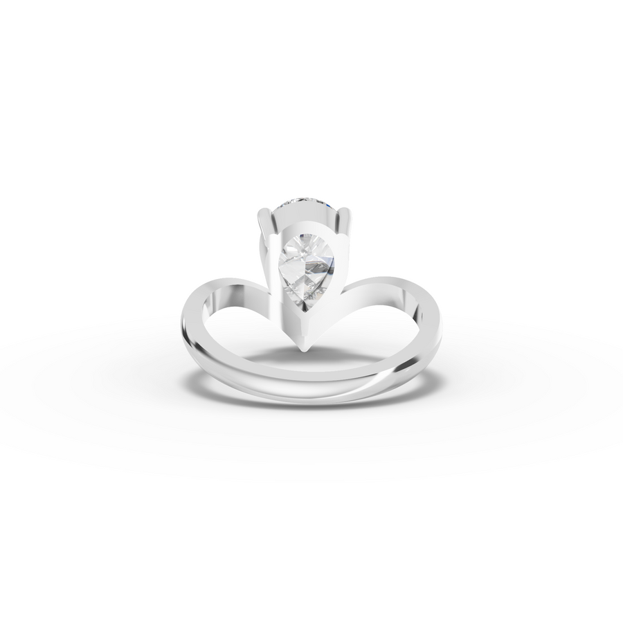 2 Ct Pear Lab Grown Diamond V-Chevron Engagement Ring
