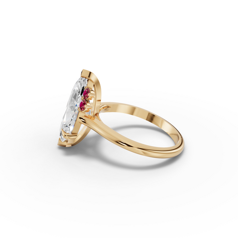 4.16 CT Marquise BirthStone Accent Lab Diamond Ring