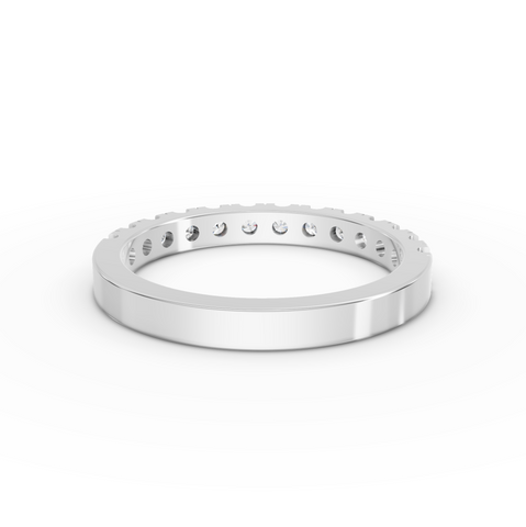 0.58 Ct Classic Round Lab Grown Diamond Half Eternity Wedding Band
