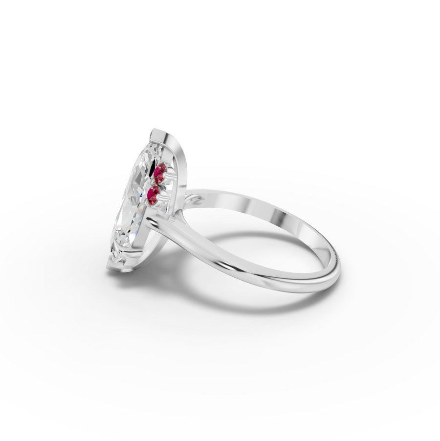 4.16 CT Marquise BirthStone Accent Lab Diamond Ring