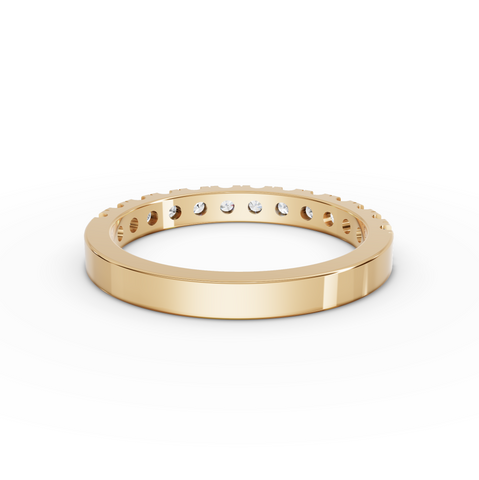 0.58 Ct Classic Round Lab Grown Diamond Half Eternity Wedding Band