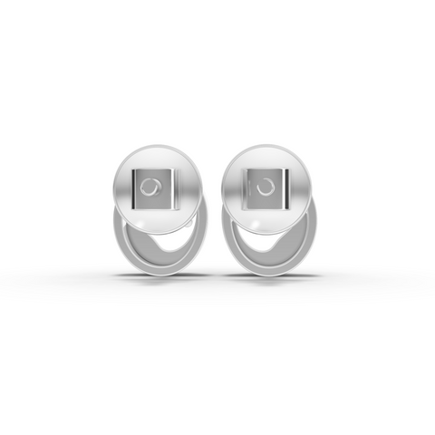 Lab Grown Diamond Modern Oval Jewelry Set with Swirl Stud Earrings, Pendant Necklace and Ring