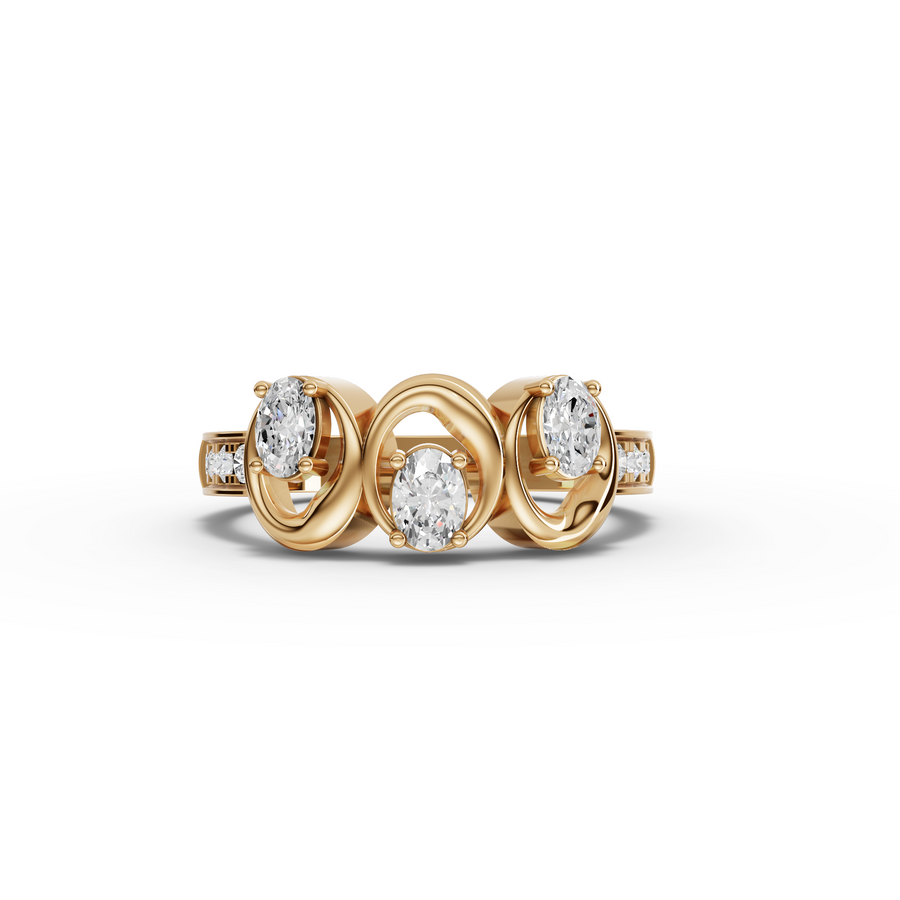 1.07 Ct Oval Statement Lab Diamond Set