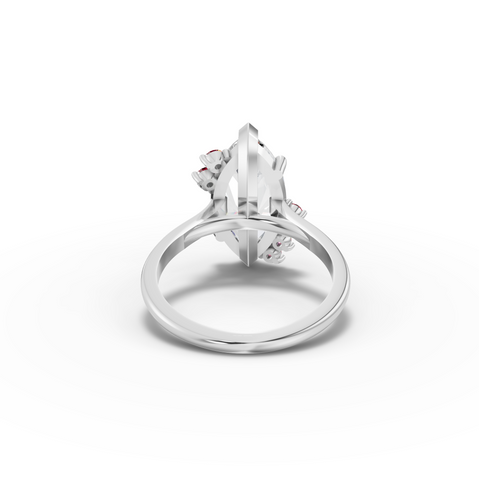 4.16 CT Marquise BirthStone Accent Lab Diamond Ring