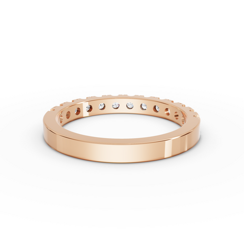 0.58 Ct Classic Round Lab Grown Diamond Half Eternity Wedding Band