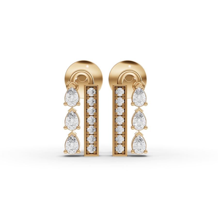 0.98 Ct Pear Vertical Bar Lab Diamond Set