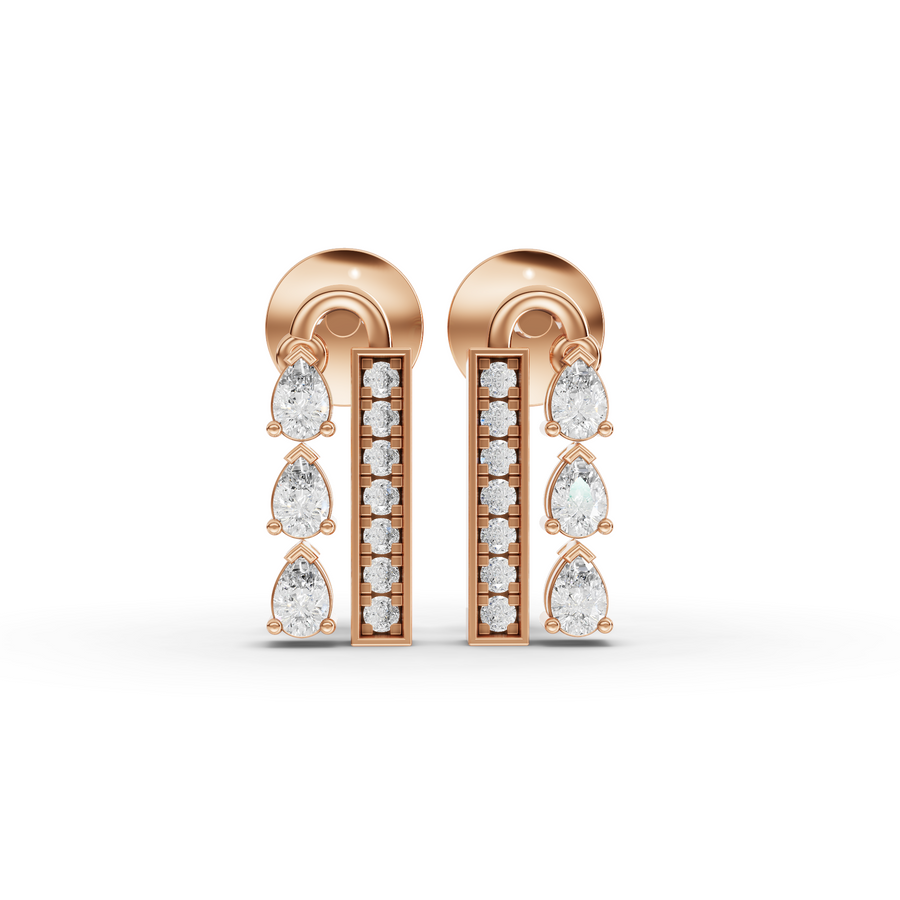 0.98 Ct Pear Vertical Bar Lab Diamond Set