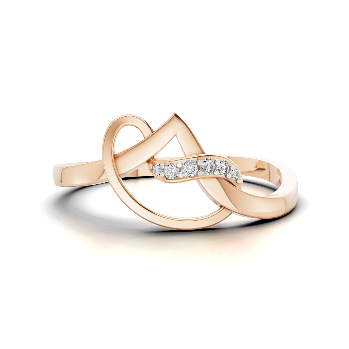 0.04 CT velvet bloom lab-grown diamond ring rose gold top view