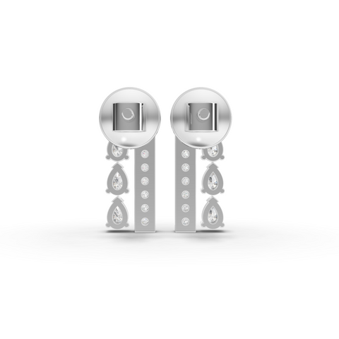 Lab Grown Diamond Pear Vertical Bar Jewelry Set with Necklace, Earrings and Wrap Ring