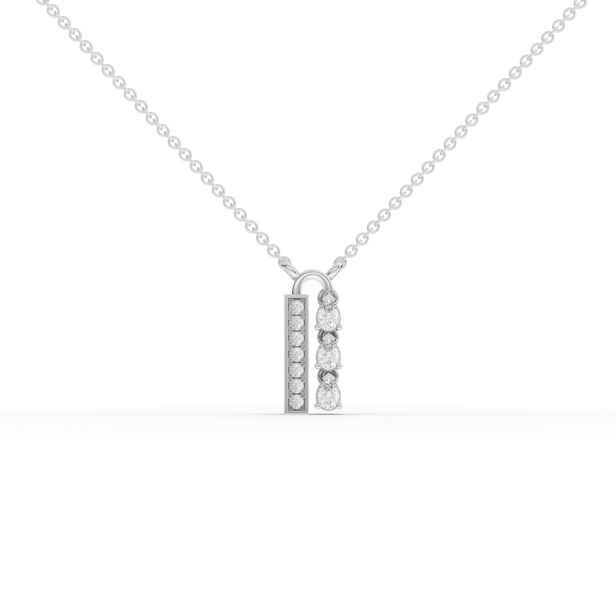 0.98 Ct Pear Vertical Bar Lab Diamond Set