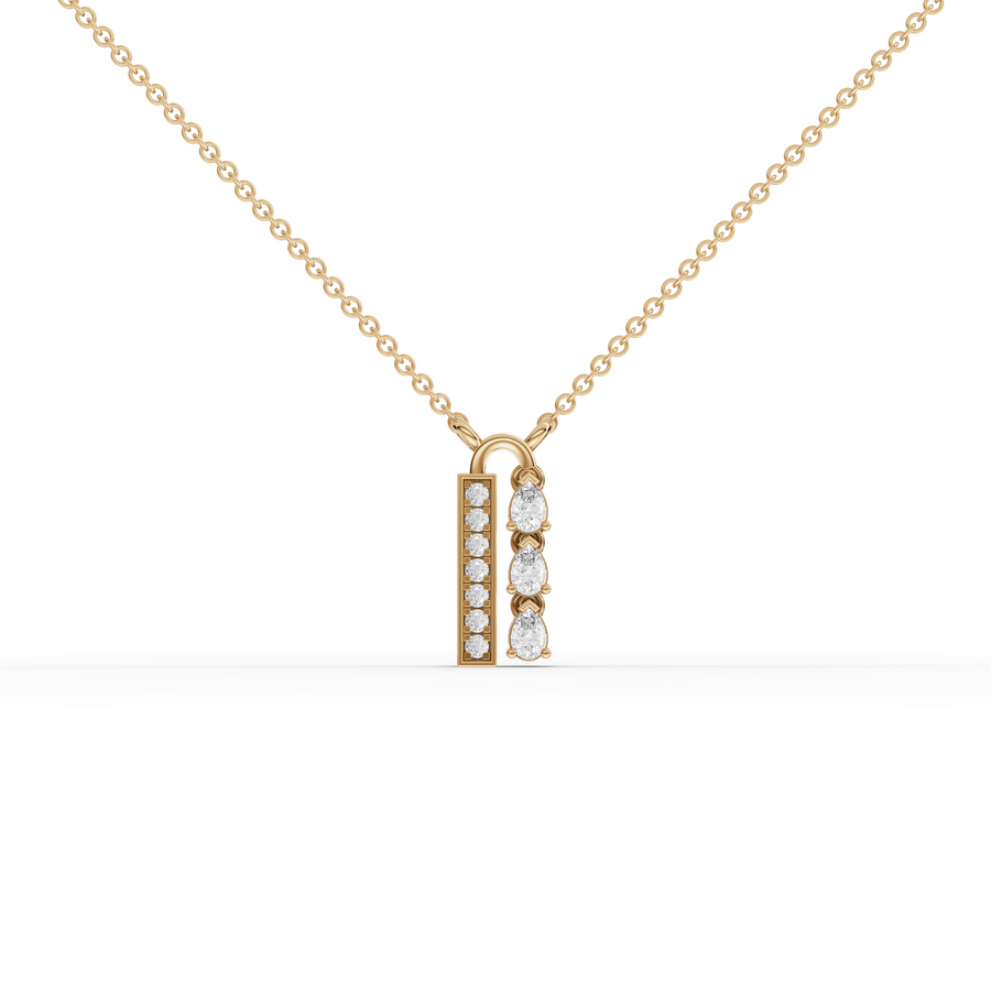 0.21 Ct Pear Diamond Bar Pendant