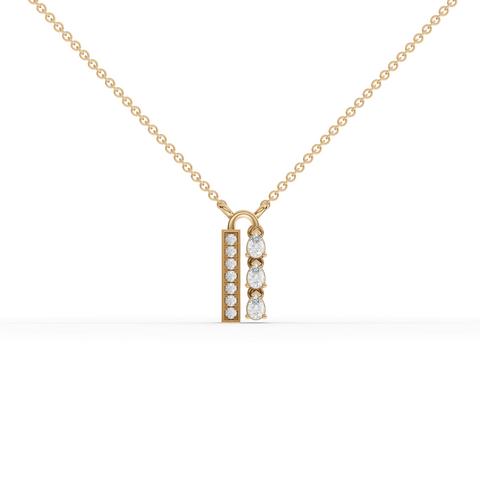 0.21 Ct Pear Lab Diamond Vertical Bar Pendant Necklace