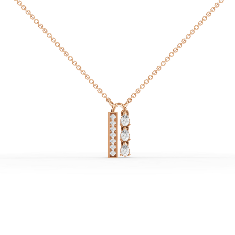 0.21 Ct Pear Diamond Bar Pendant