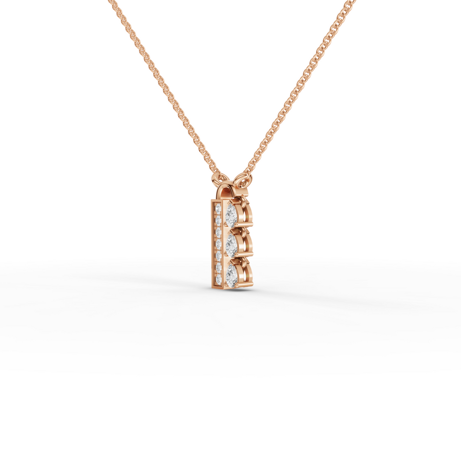 0.21 Ct Pear Diamond Bar Pendant
