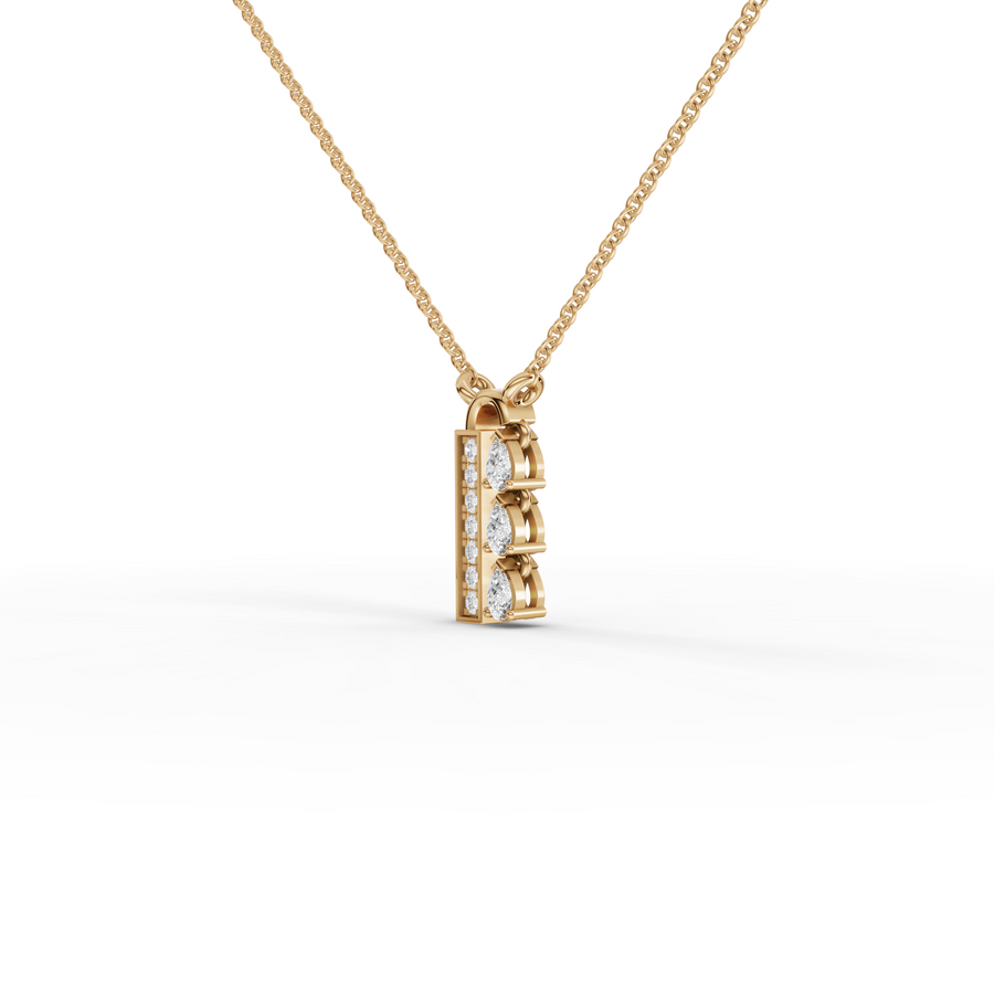 0.21 Ct Pear Diamond Bar Pendant