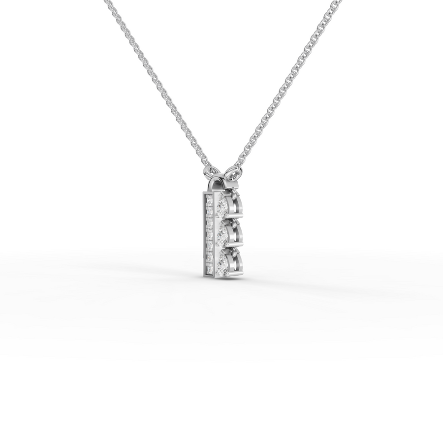 0.21 Ct Pear Diamond Bar Pendant