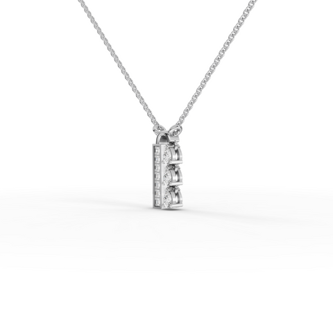 0.21 Ct Pear Lab Diamond Vertical Bar Pendant Necklace