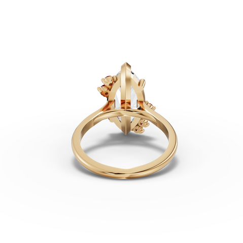 4.16 CT Marquise BirthStone Accent Lab Diamond Ring
