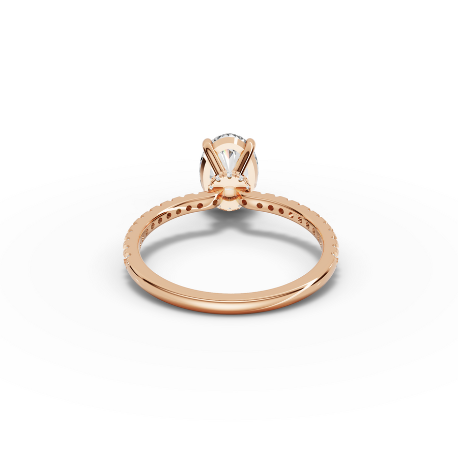 1.73 CT Oval Hidden Halo Pavé Ring
