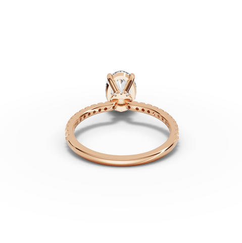 1.73 CT Oval Hidden Halo Pavé Ring