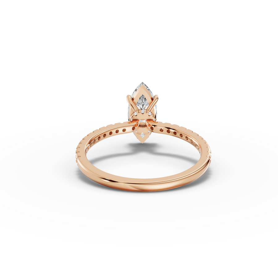 1.23 CT Marquise Hidden Halo Pavé Ring