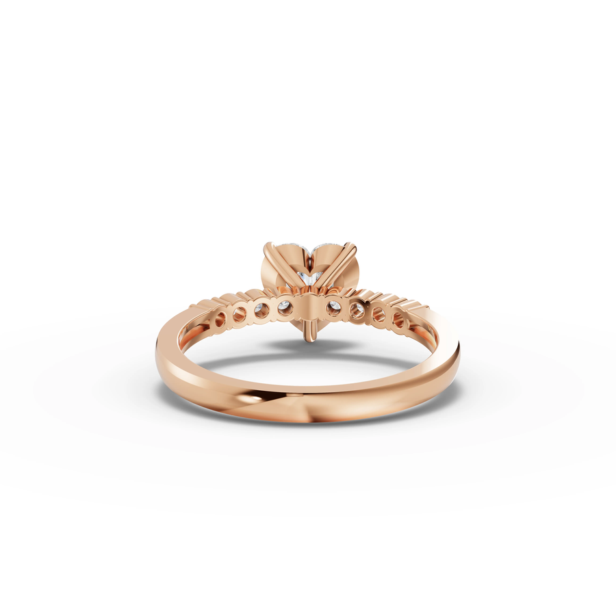 1.24 Ct Heart Pavé Lab Diamond Ring