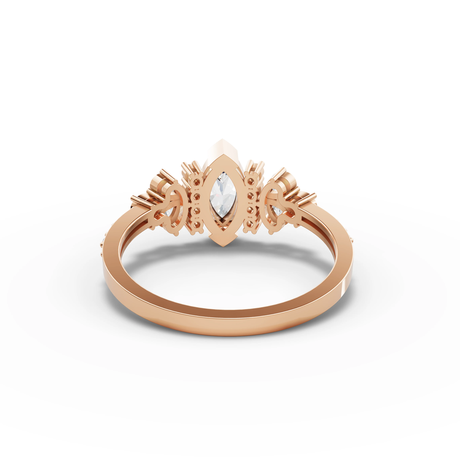 0.96 Ct Marquise With Side Diamond Ring