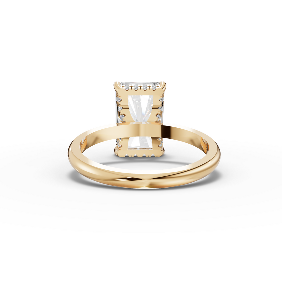 2.11 Ct Radiant Hidden Halo Ring 2.00 Ct Center