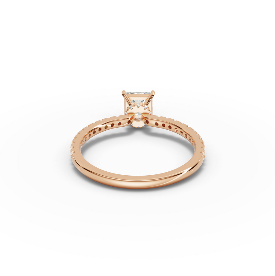 0.98 CT Princess Hidden Halo Pavé Ring