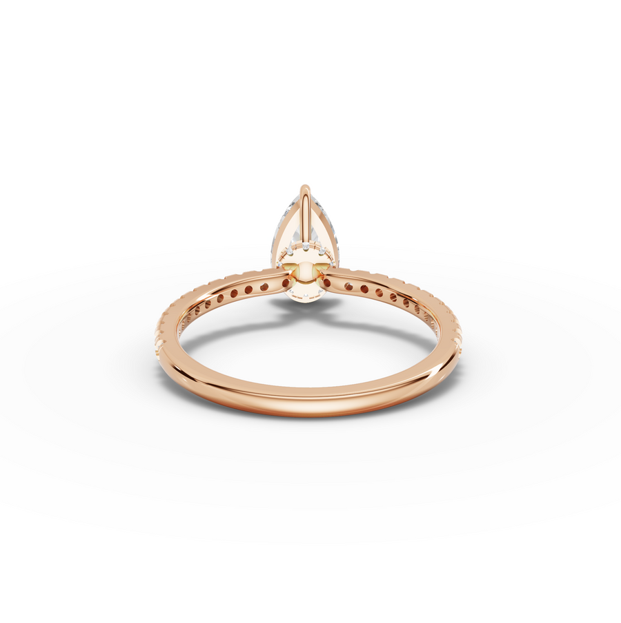 1.23 Ct Pear Hidden Halo Pavé Ring