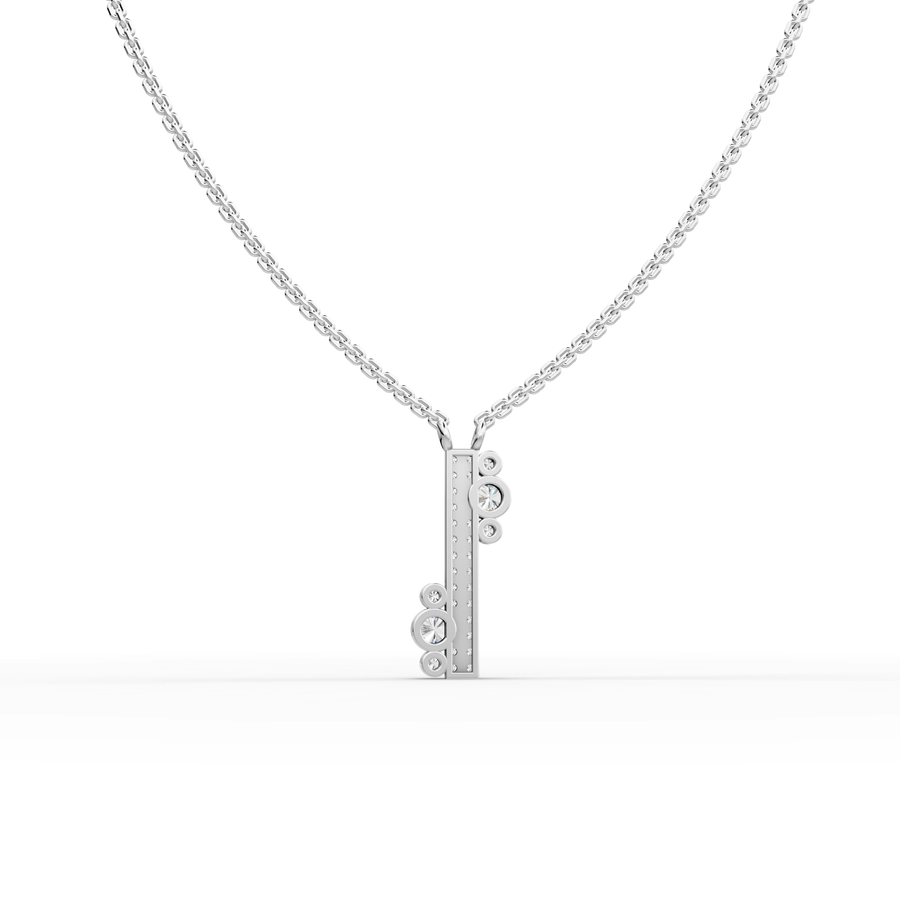 0.52 Ct Round Bezel Pavé Necklace