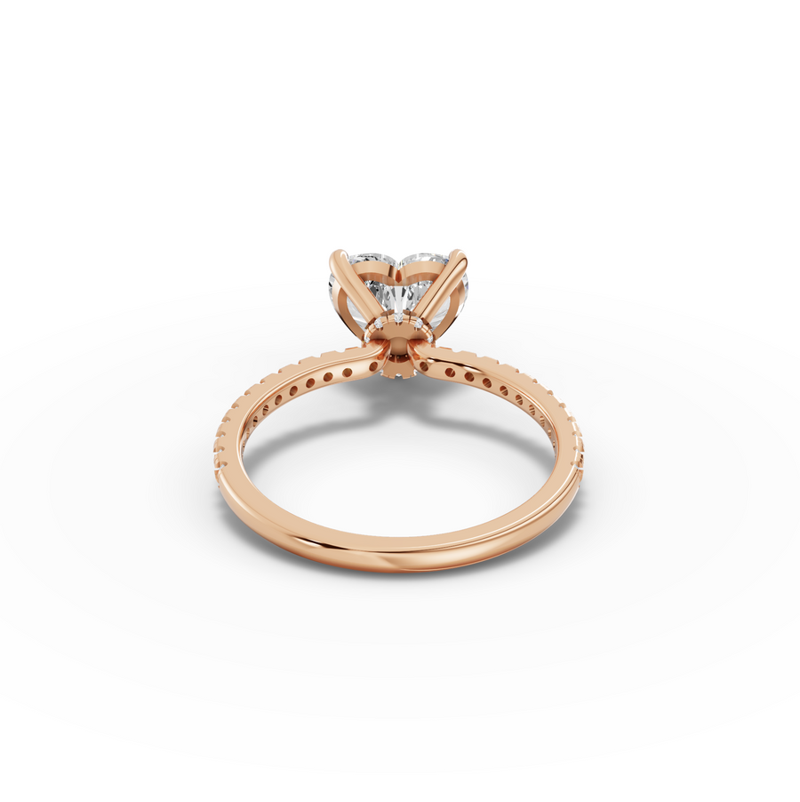 2.23 Ct Heart Hidden Halo Pavé Ring