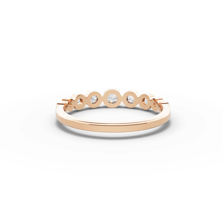 Lab-grown bezel band rose gold close-up