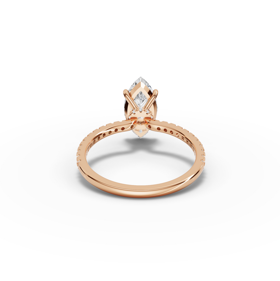 1.73 Ct Marquise Hidden Halo Pavé Ring