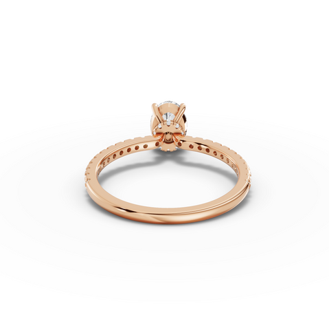 0.98 CT Oval Hidden Halo Pavé Ring