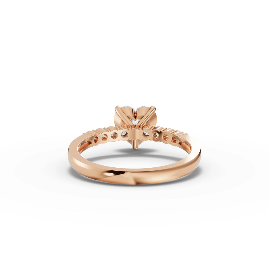 3.08 Ct Heart Solitaire Lab Diamond Set