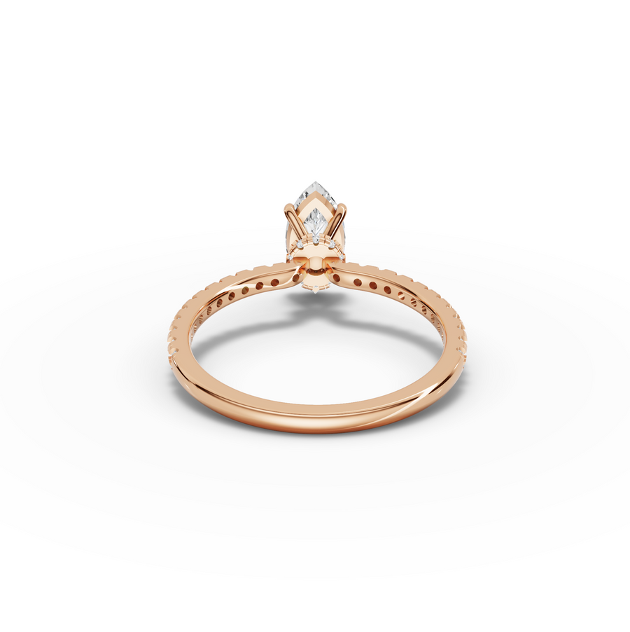 0.98 Ct Marquise Hidden Halo Pavé Ring