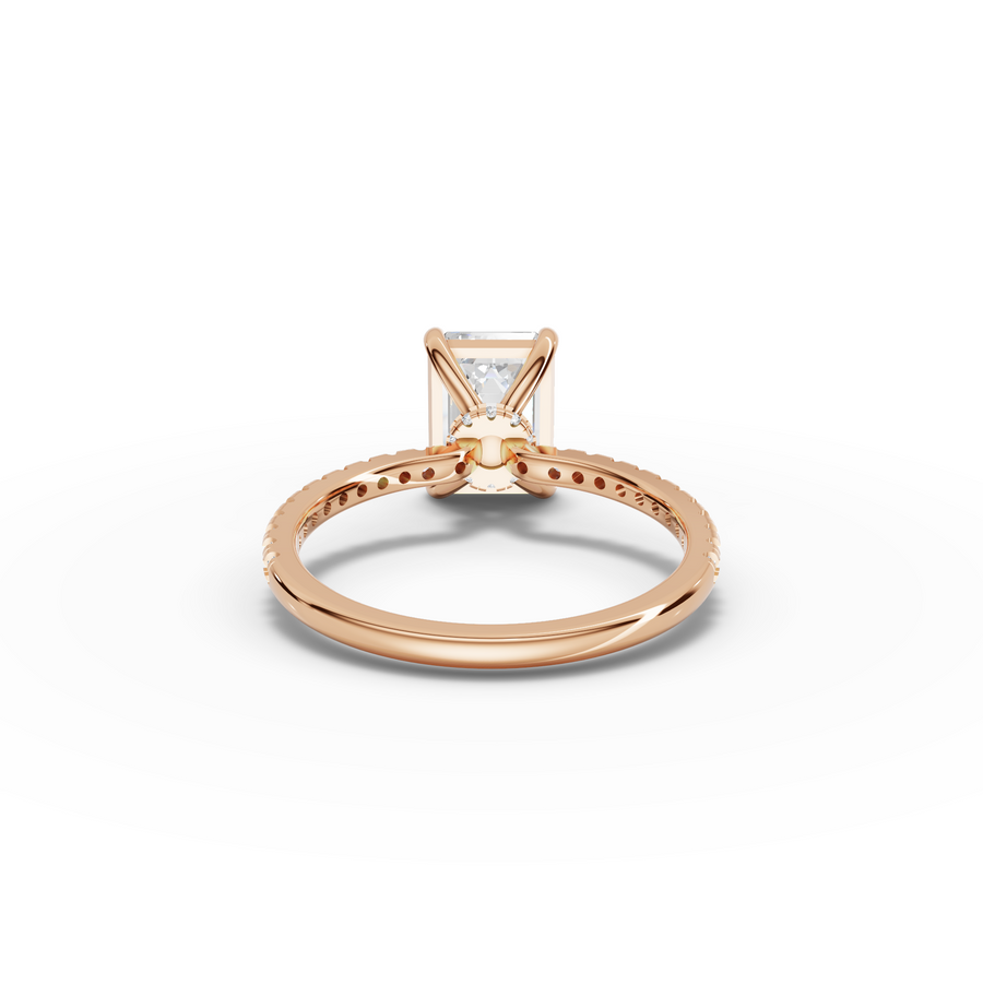 2.23 CT Emerald Hidden Halo Pavé Ring