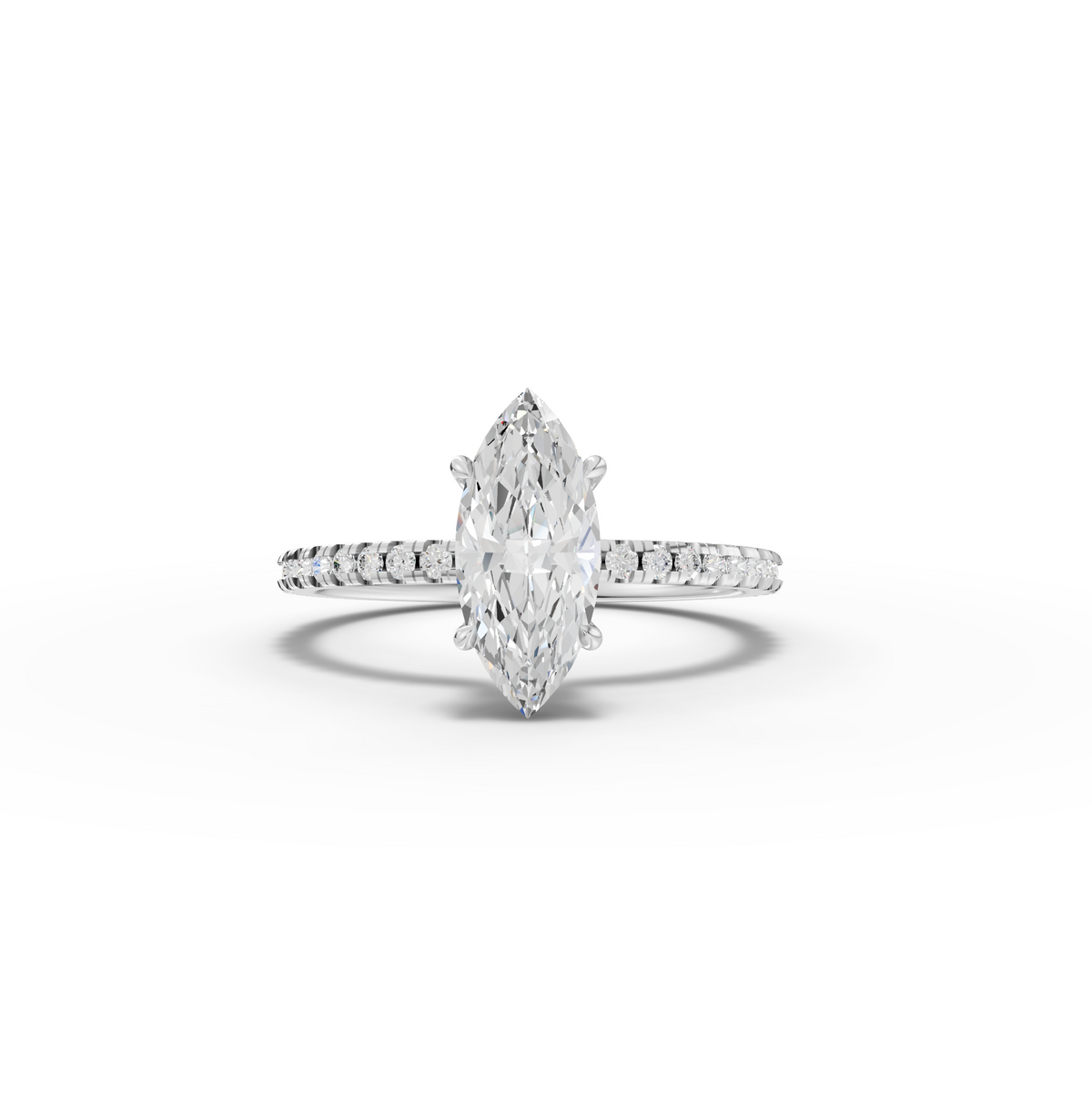 1.23 CT Marquise Hidden Halo Pavé Ring