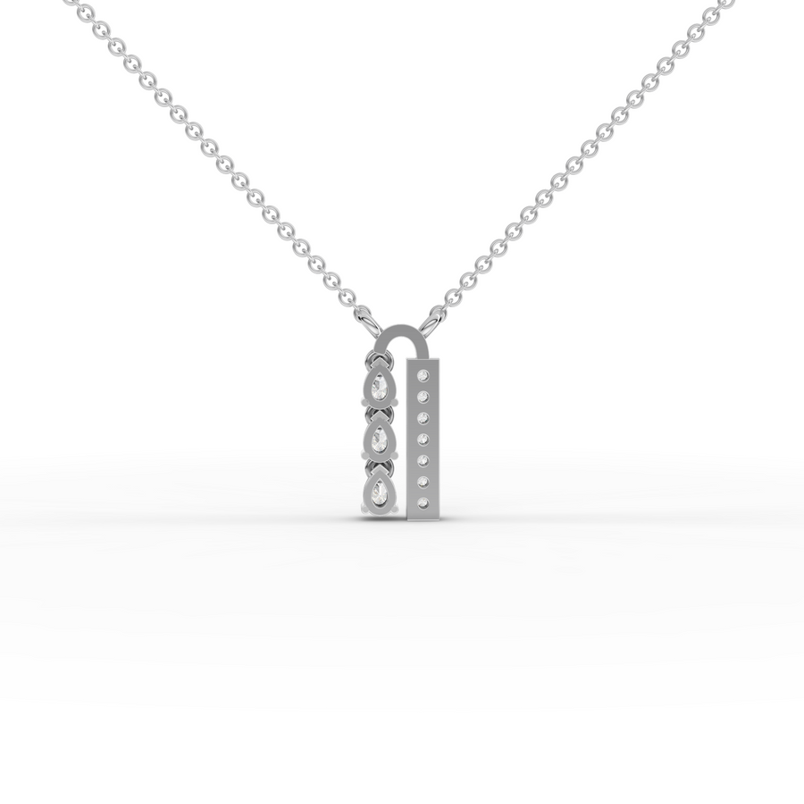 0.21 Ct Pear Diamond Bar Pendant