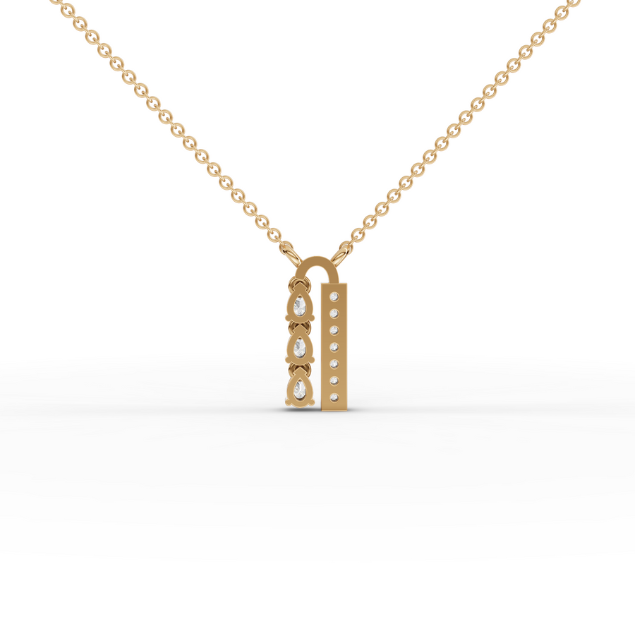 0.98 Ct Pear Vertical Bar Lab Diamond Set