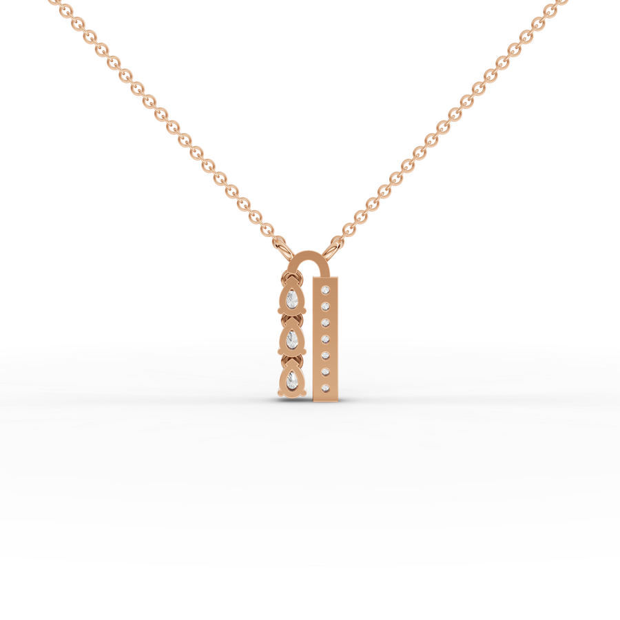 0.21 Ct Pear Diamond Bar Pendant