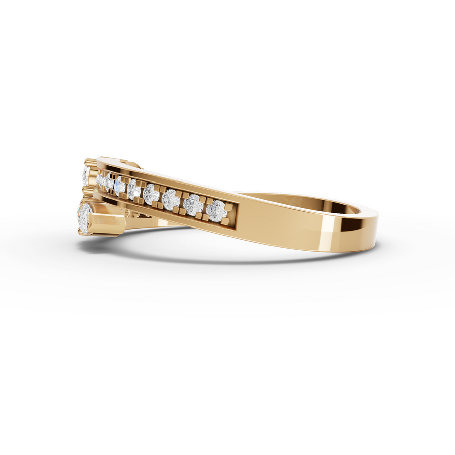 0.36 Ct Pear Diamond Open Wrap Ring