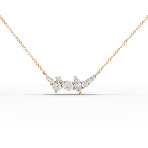 Lab Grown Diamond Multi-Shape Cluster Necklace