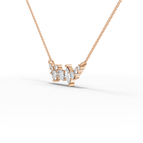 Lab Grown Diamond Multi-Shape Cluster Necklace