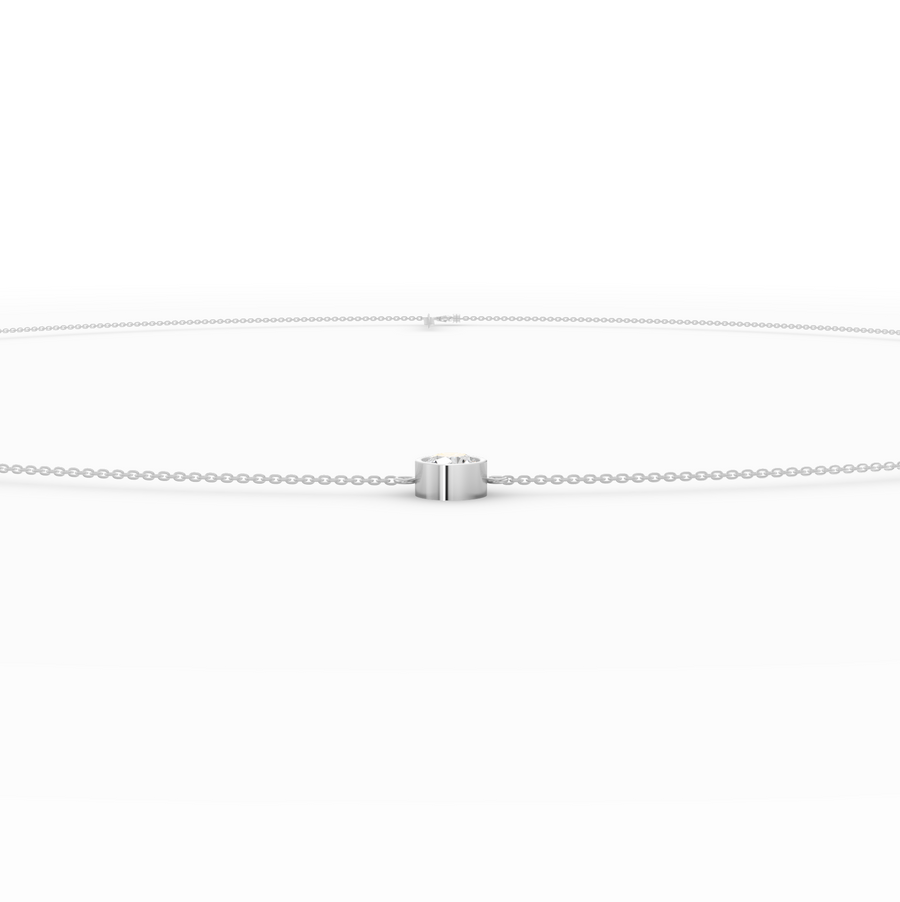 3.00 CT Round Bezel Lab Diamond Belly Chain