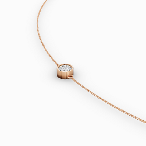 3.00 CT Round Bezel Lab Diamond Belly Chain