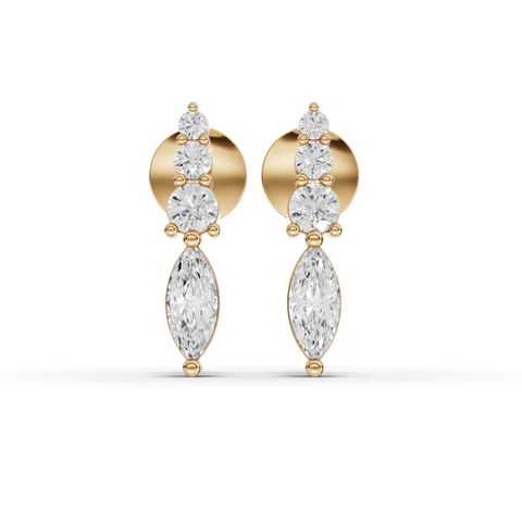 Lab Grown Diamond Statement Multi Shape Jewelry Set with Earrings Ring and Cluster Necklace